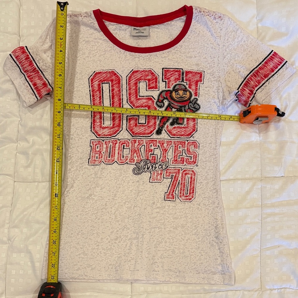 OSU Buckeyes Women's Tee - White and Red